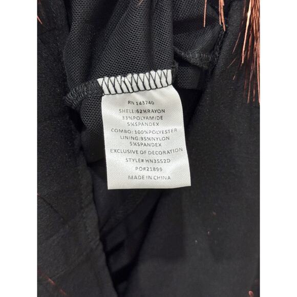 NWT Hyacinth House Metallic Fringe Francie Maxi Dress Black/Bronze Women's Large - Picture 8 of 8